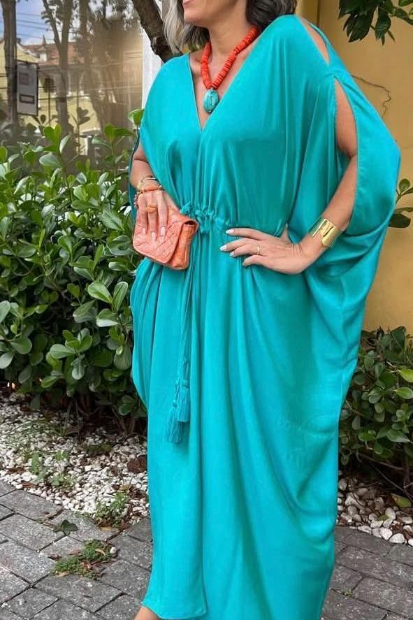 Kaftan Sardenha Seda Pura Ezildinha