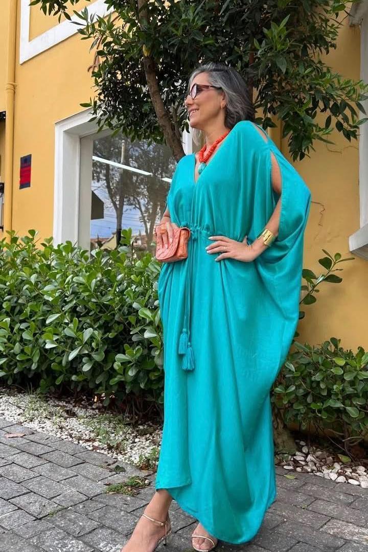 Kaftan Sardenha Seda Pura Ezildinha