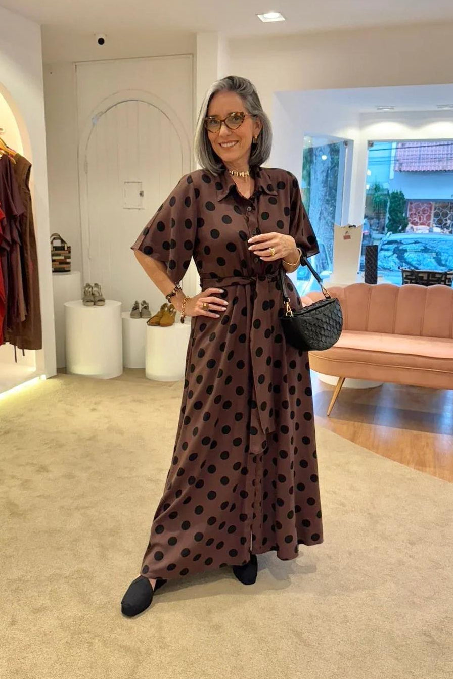 Vestido Chemisier Poá