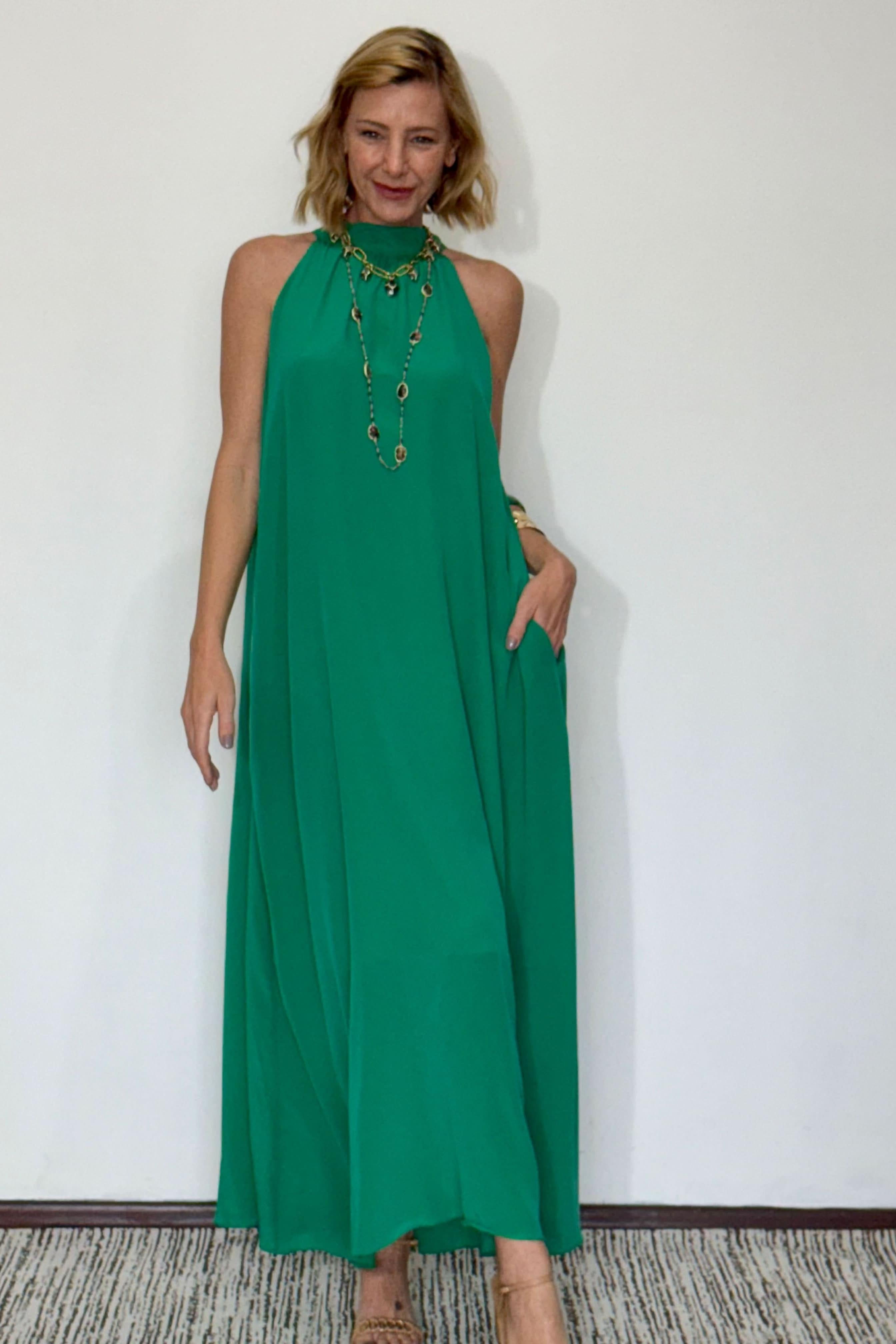 Vestido Laço em Seda Pura