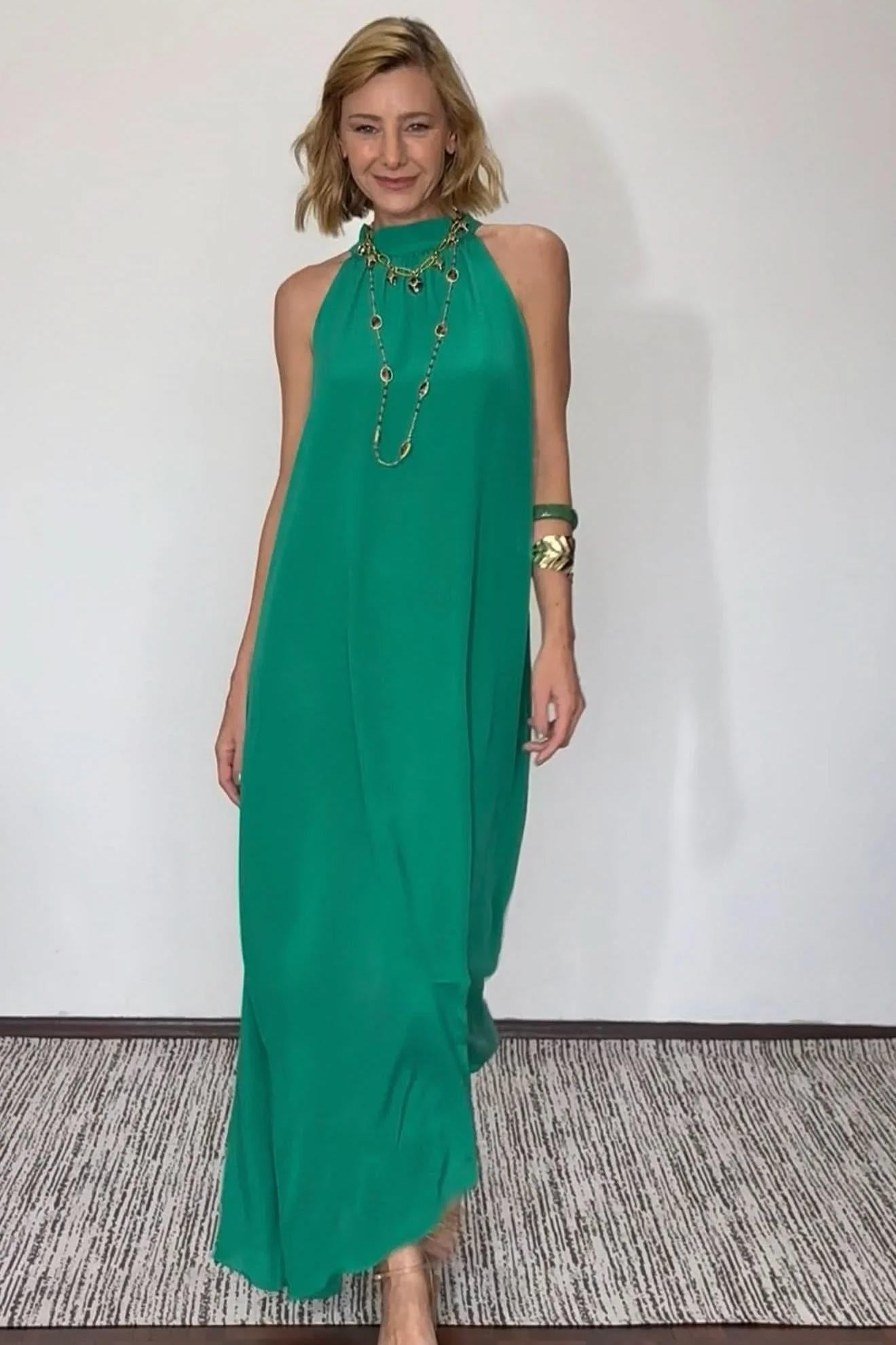 Vestido Laço em Seda Pura