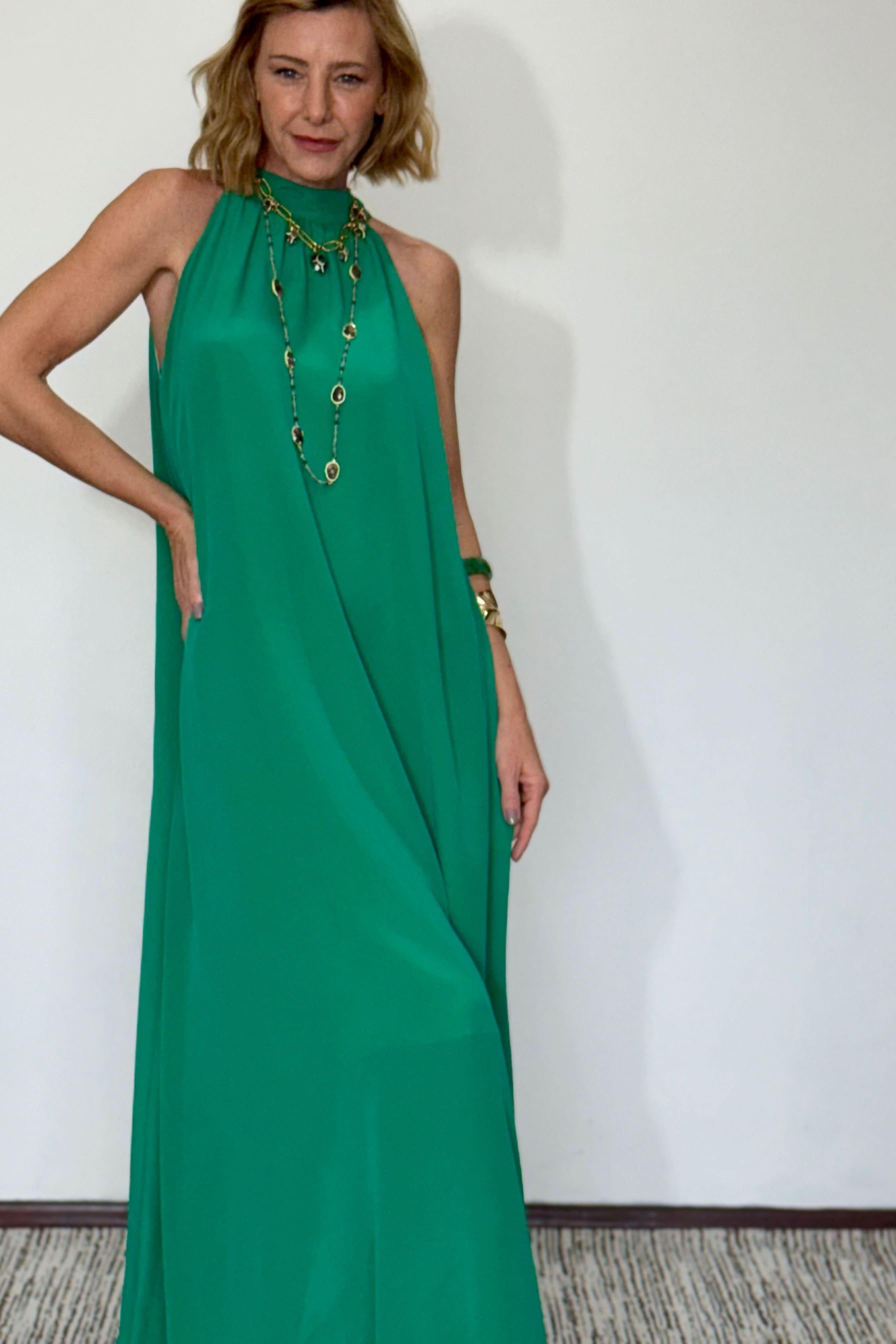 Vestido Laço em Seda Pura