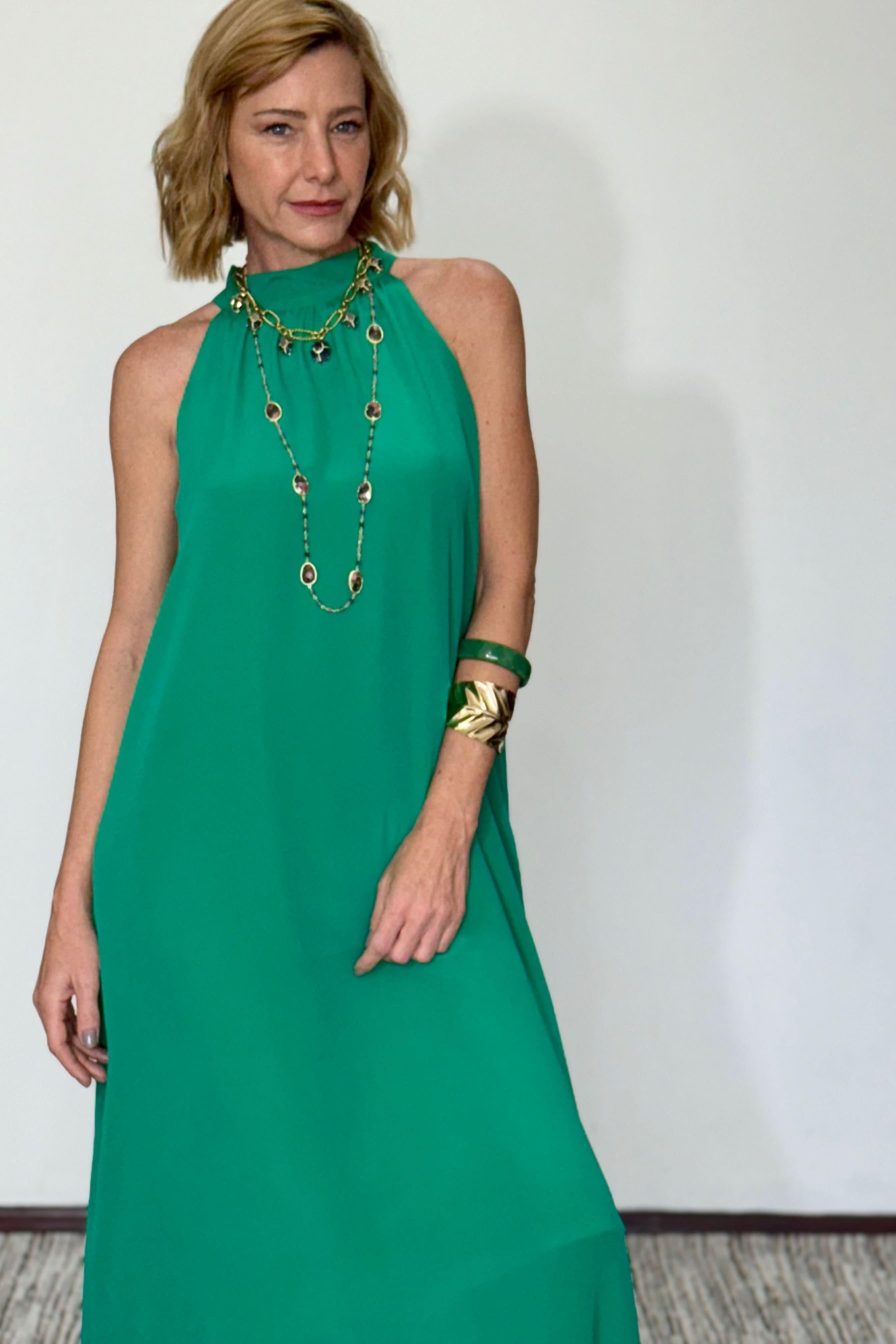 Vestido Laço em Seda Pura