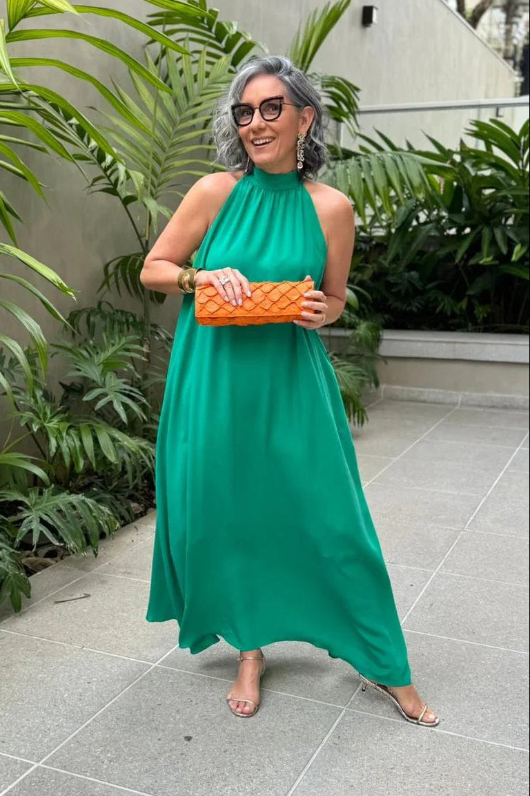 Vestido Laço em Seda Pura