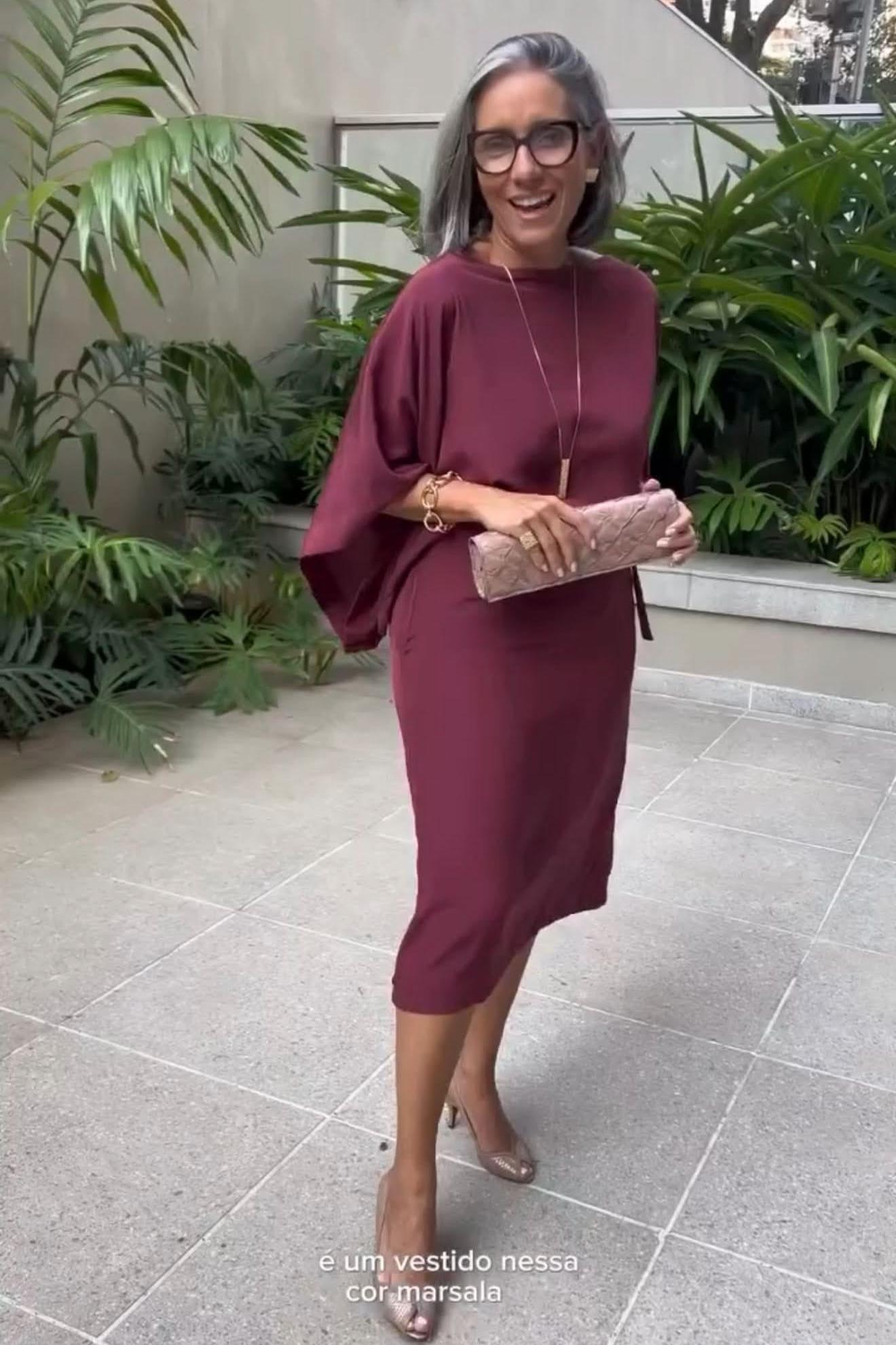 Vestido Seda Midi de