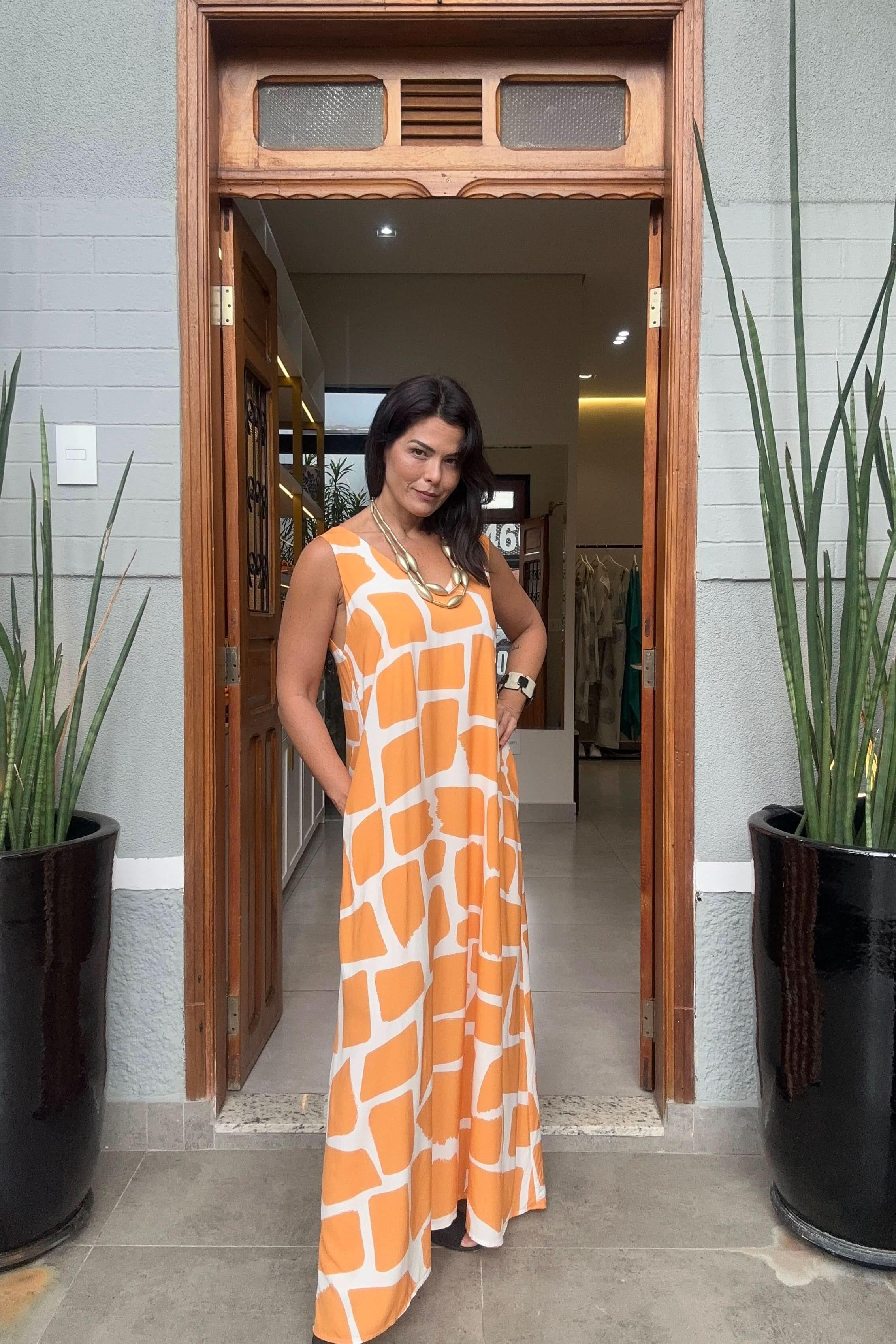 Vestido Stones Laranja Ezildinha