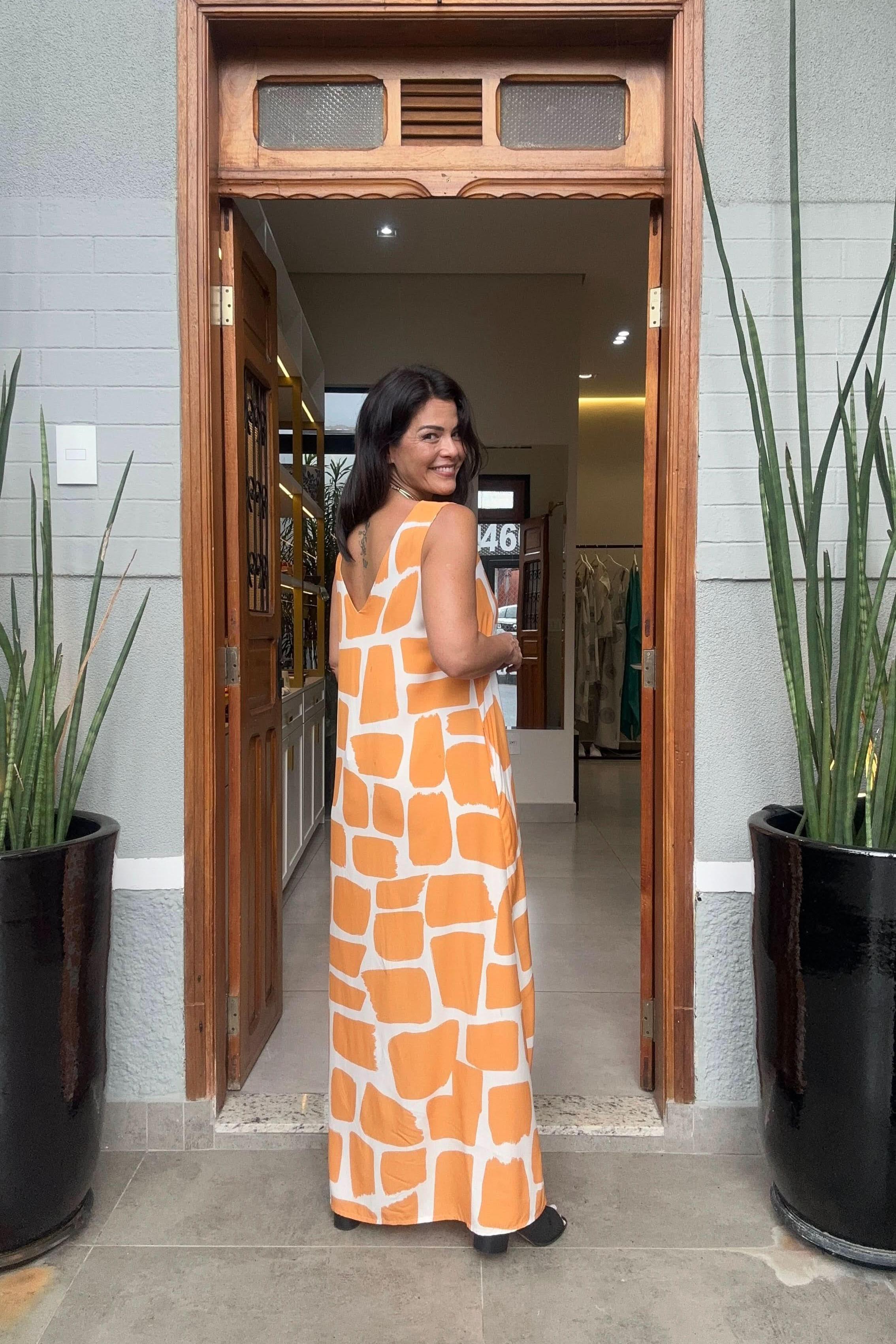 Vestido Stones Laranja Ezildinha