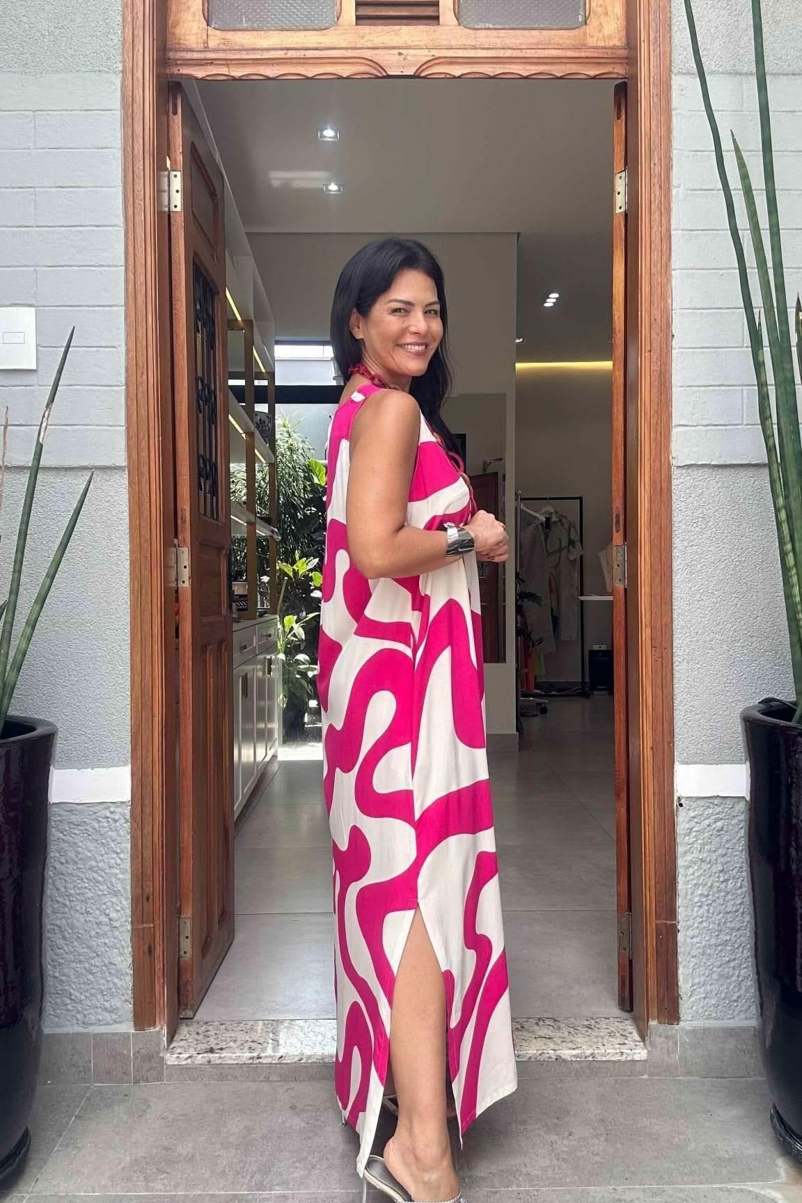 Vestido Waves Pink Ezildinha