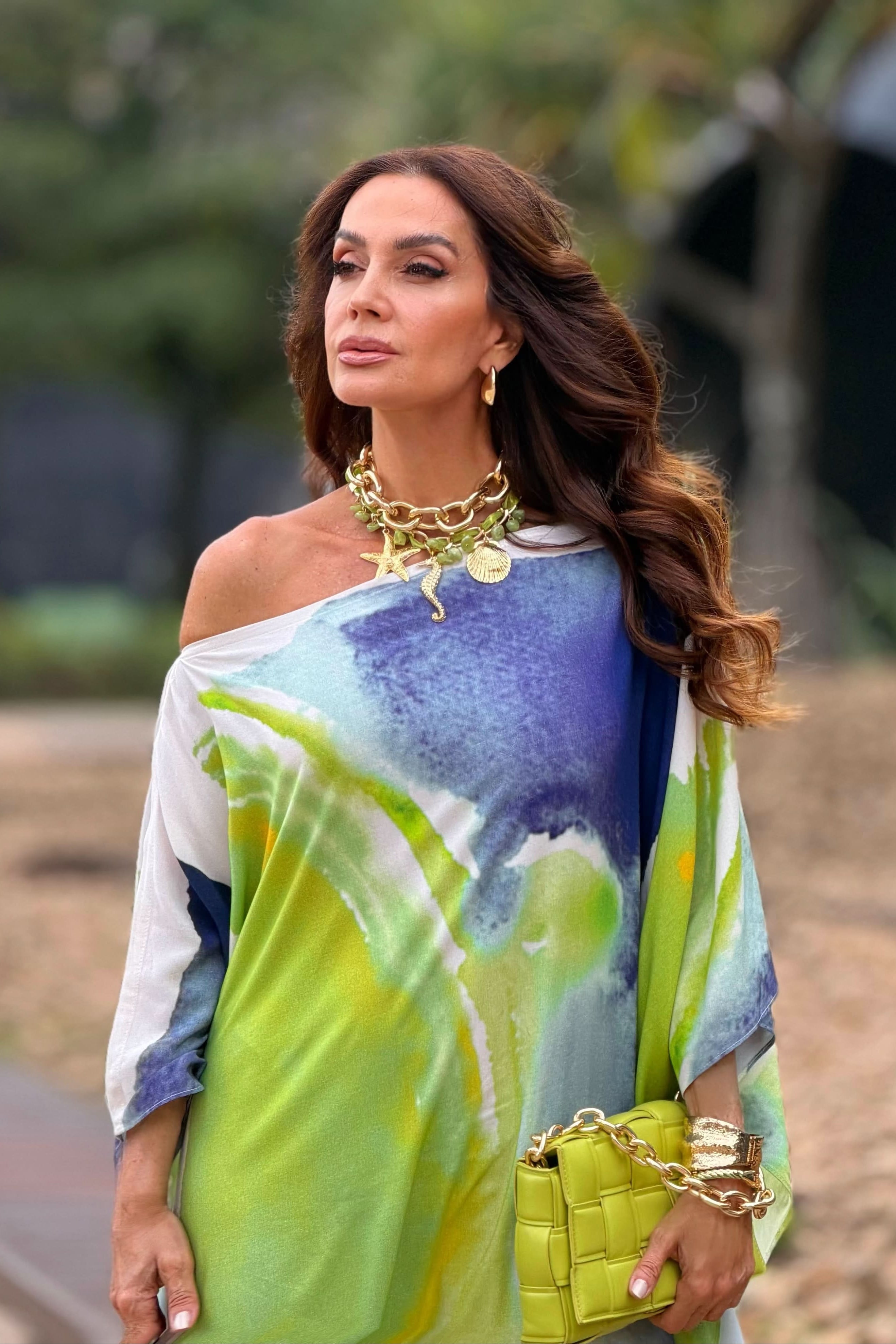 Vestido Kaftan Aquarela
