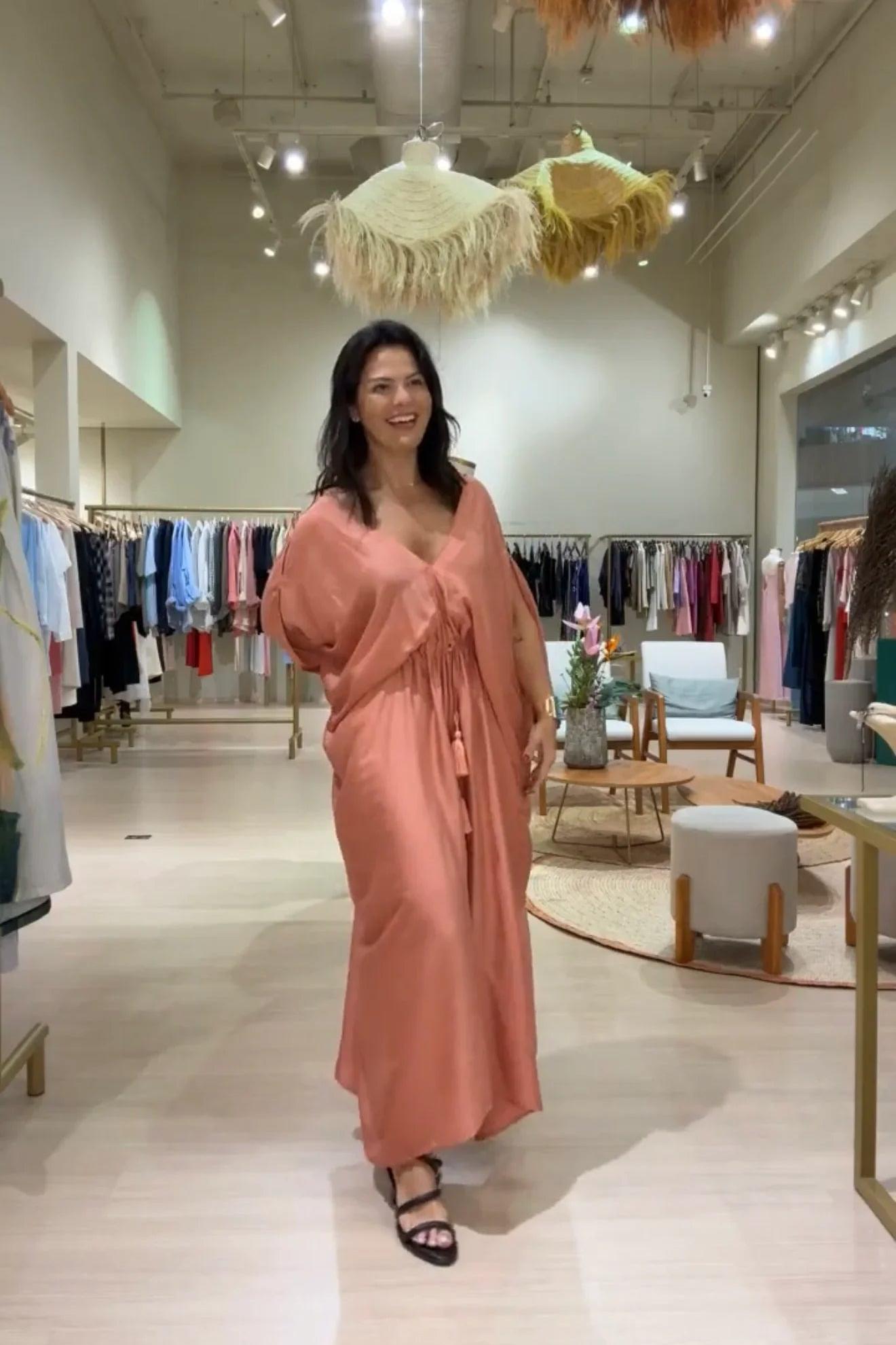 Kaftan Sardenha Seda Pura Ezildinha