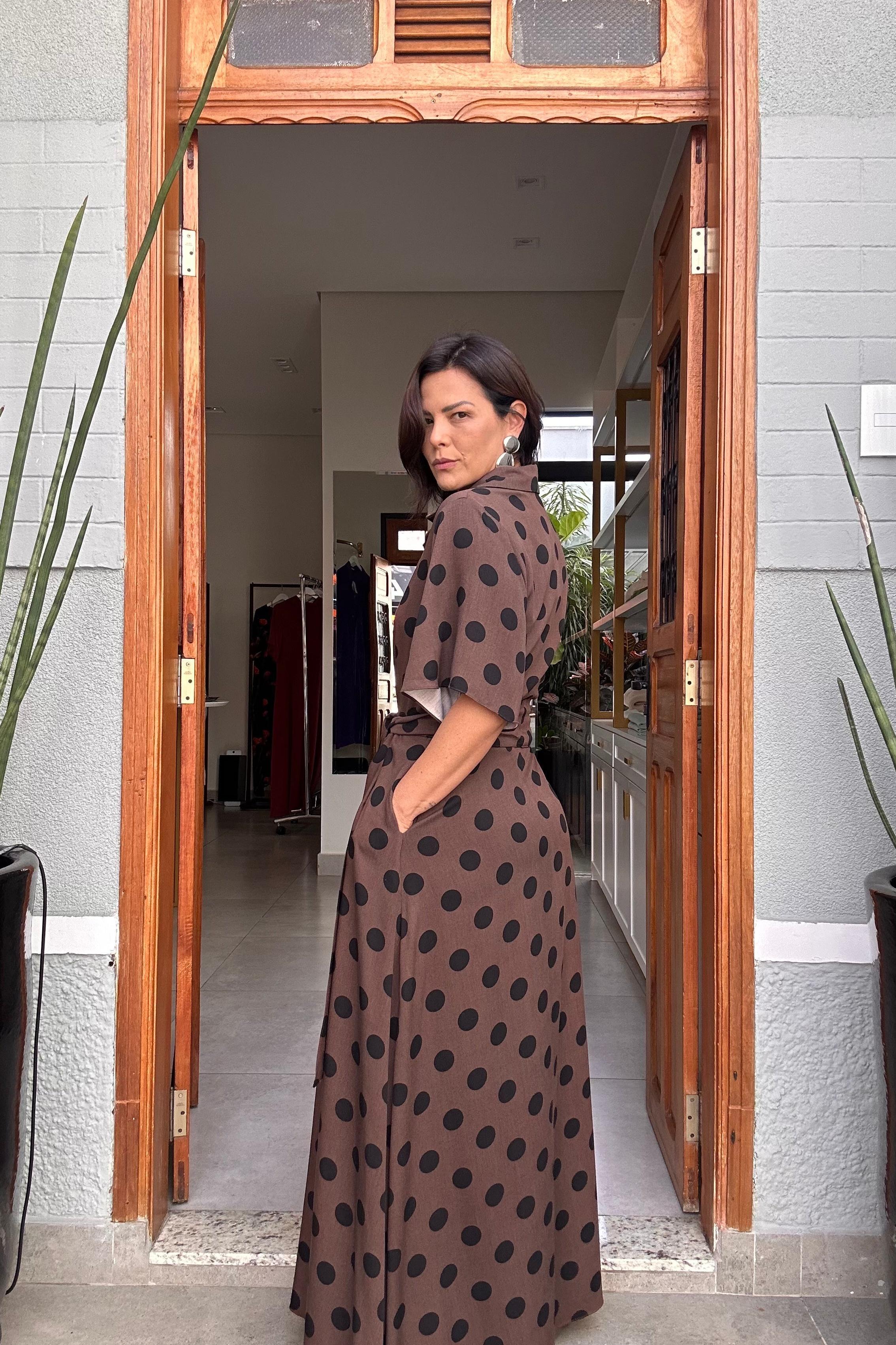 Vestido Chemisier Poá