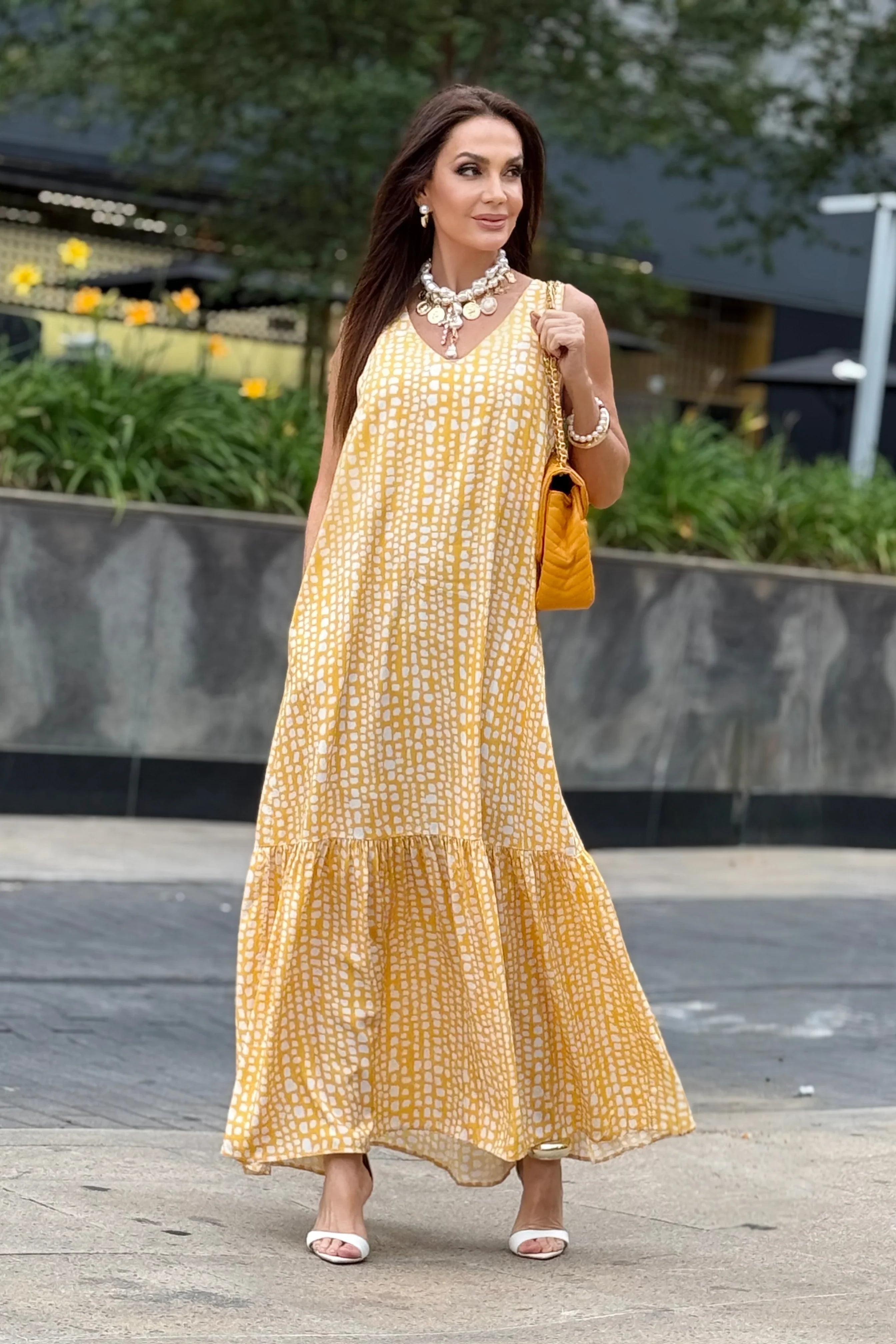 Vestido Pedrinhas Amarelo
