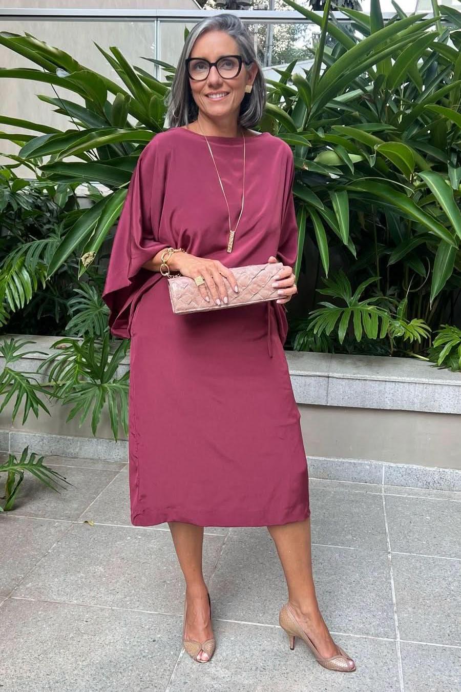 Vestido Seda Midi de