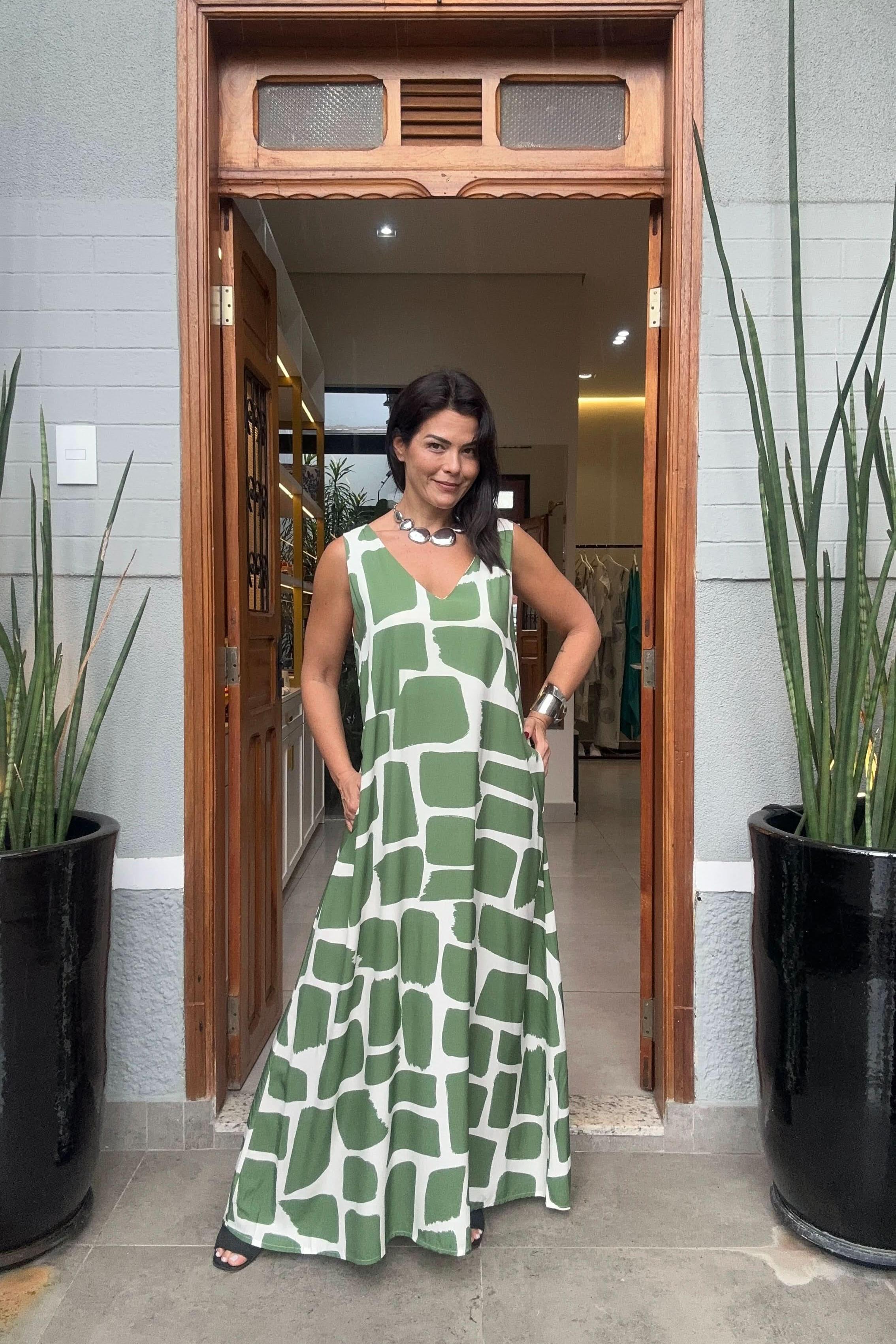 Vestido Stones Green Ezildinha