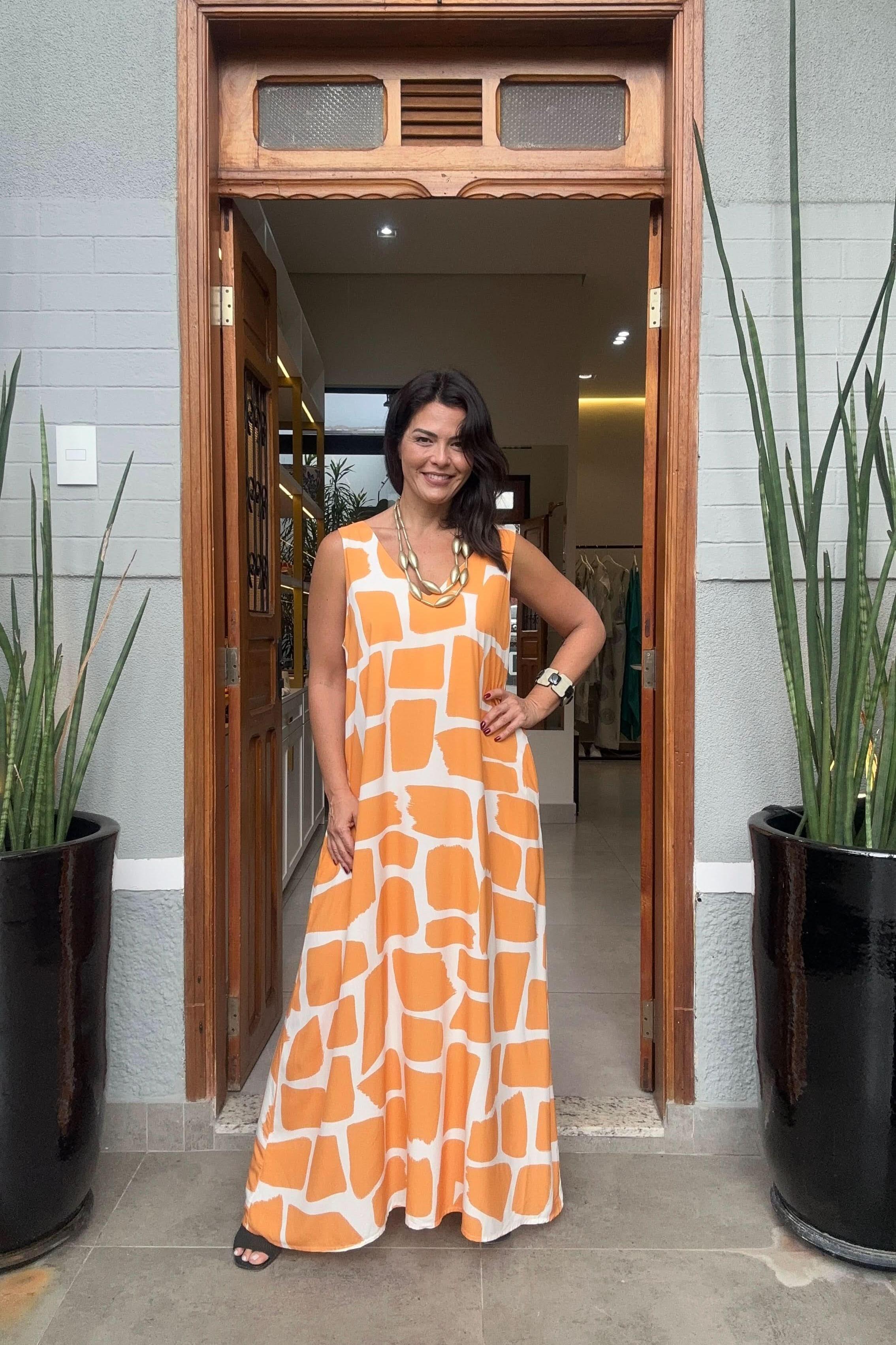 Vestido Stones Laranja Ezildinha