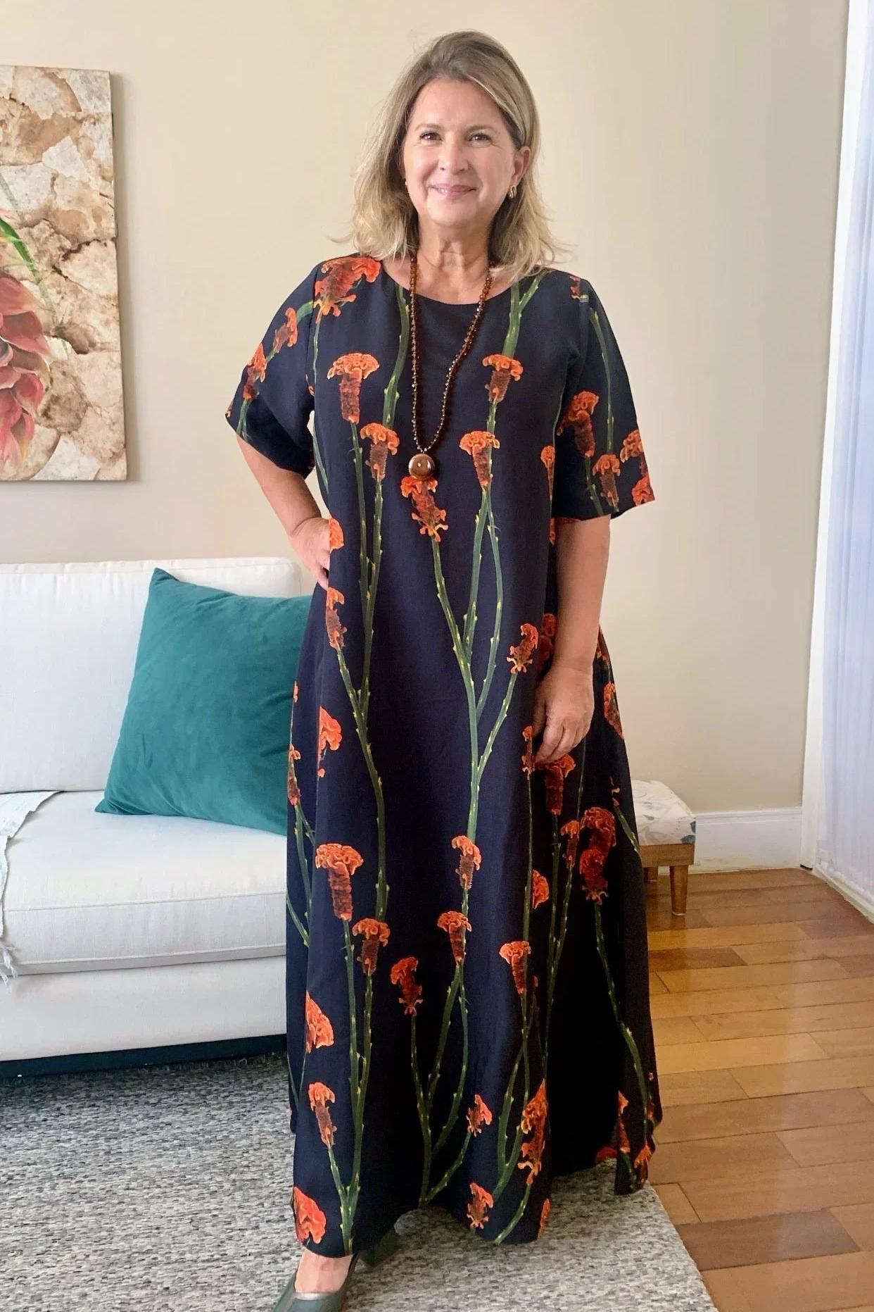 Vestido T-Shirt Maxi Flor