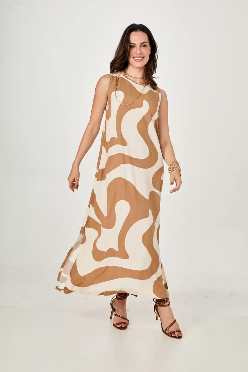 Vestido Waves Beige Ezildinha