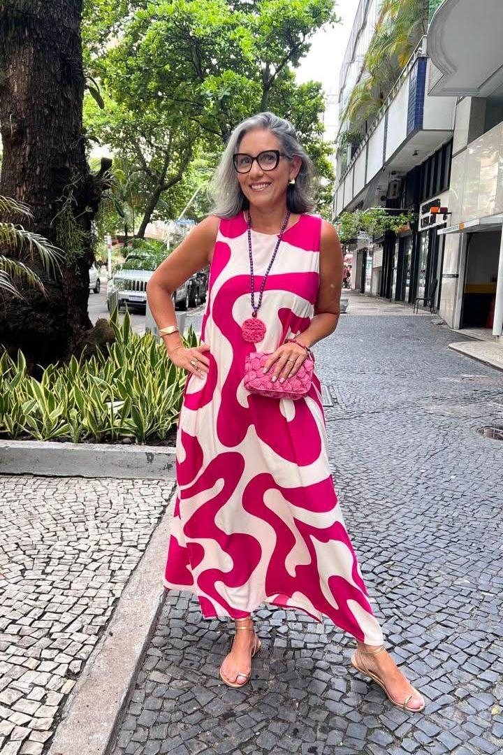 Vestido Waves Pink Ezildinha