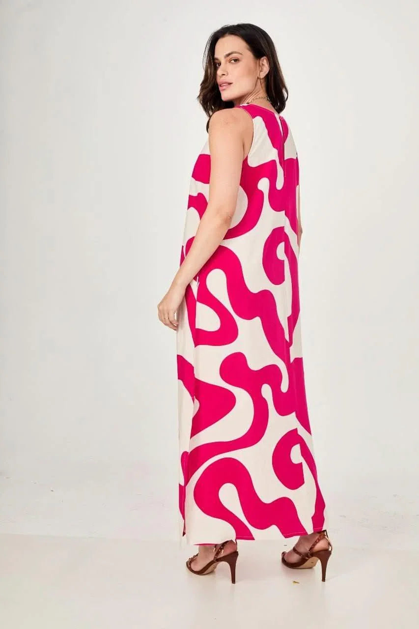 Vestido Waves Pink Ezildinha