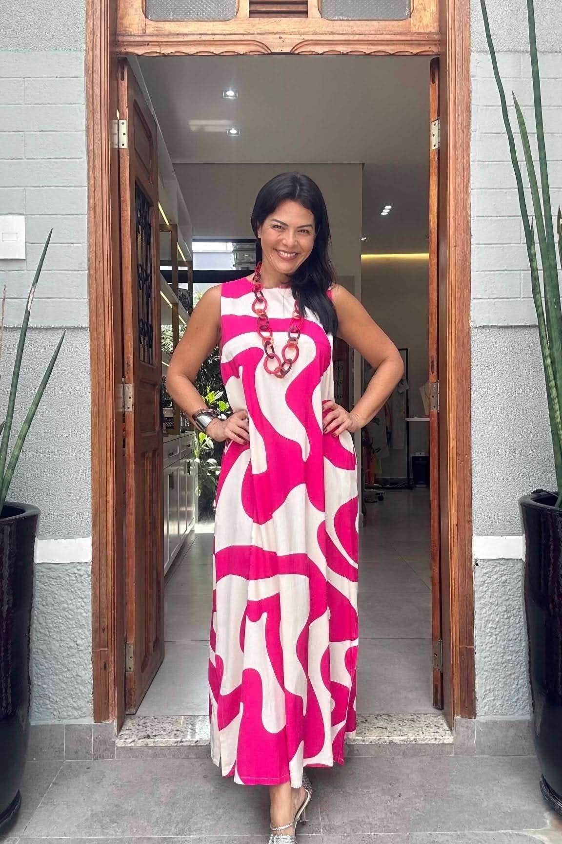 Vestido Waves Pink Ezildinha