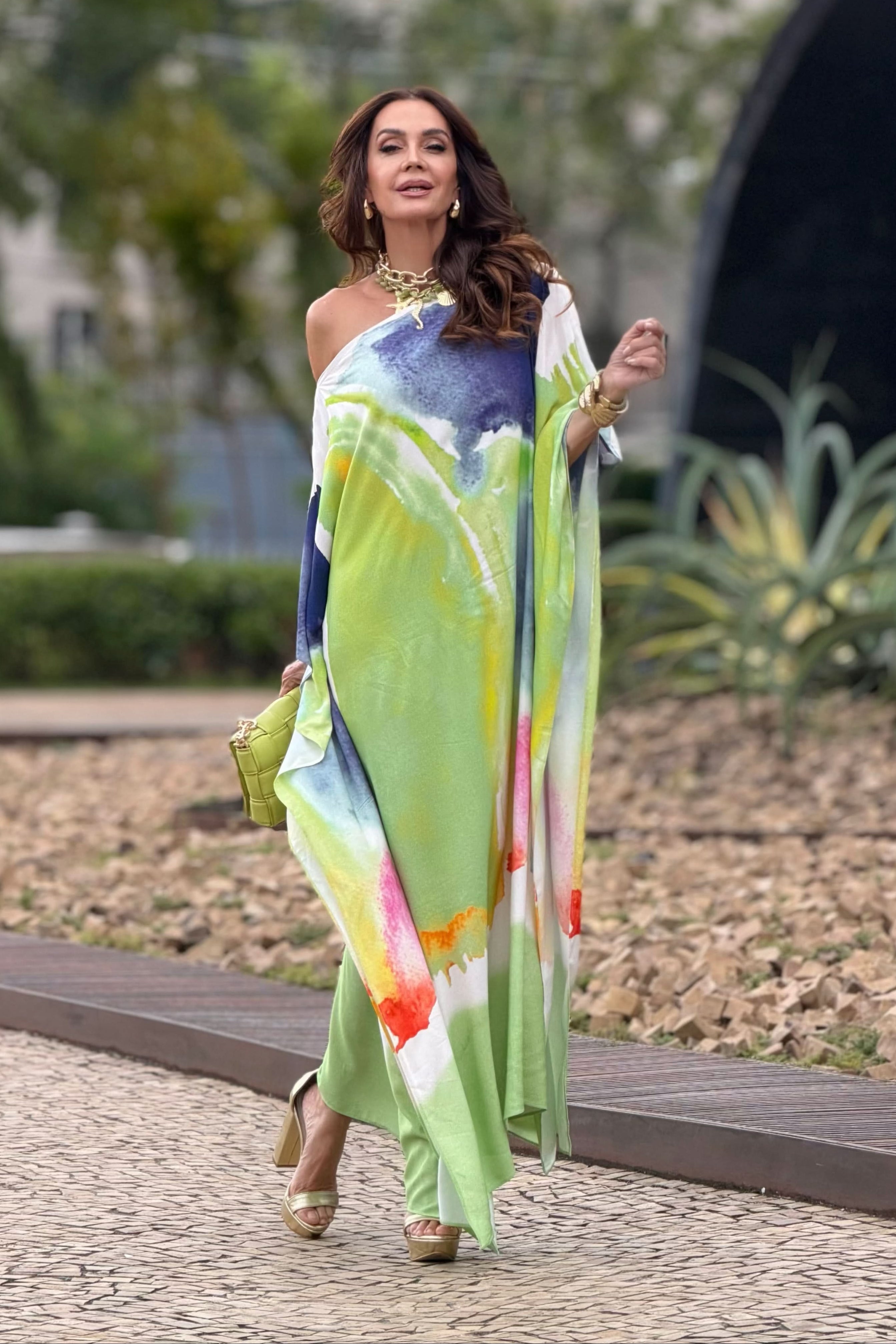 Vestido Kaftan Aquarela